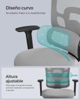 Silla Ergonómica de Oficina con Respaldo Alto de Malla - Soporte Lumbar Ajustable, Reposacabezas y Apoyabrazos 3D Ajustables, Ideal para Escritorio - details 5