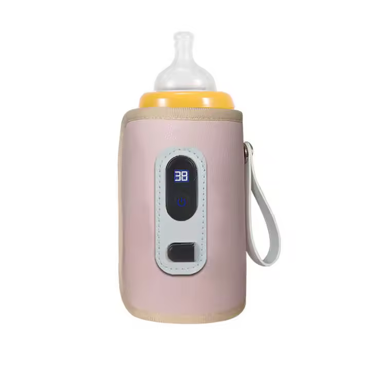 Calentador USB para biberones y biberones de fórmula con pantalla LED, 5 temperaturas ajustables, sin látex, PVC ni BPA (con cable) - 1