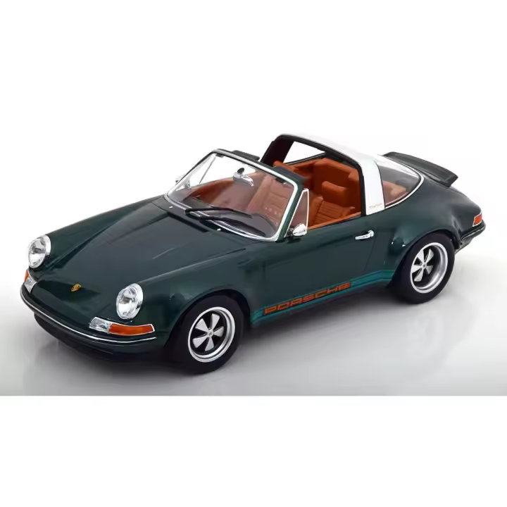 KK Escala 1/18 PORSCHE SINGER 911 TARGA VERDE METALIZADO-KKDC180473 OSCURO - 1