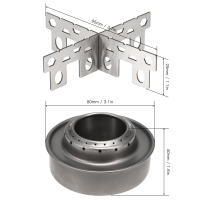 Estufa De Camping Lixada Exterior Mini Alcoholesta En Titán Y Acero Inoxidable Con Soporte Cruzado Estufa Portátil Para Picnic - details 0