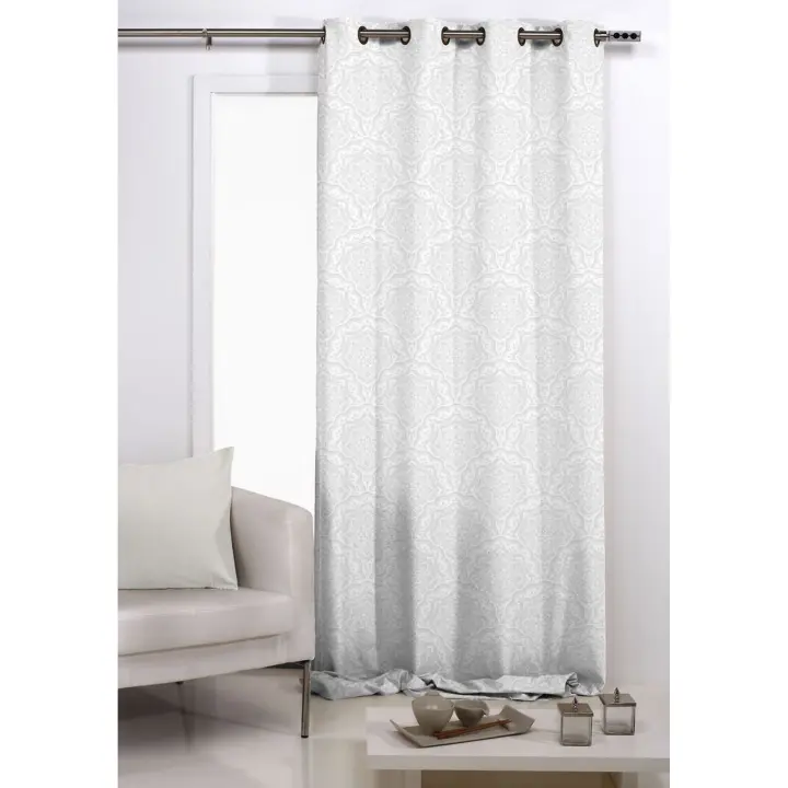 TEJIDOS REINA  Cortina ollados Modelo: loto  - Medida Cortina Ollados 140x260 Cm - 1