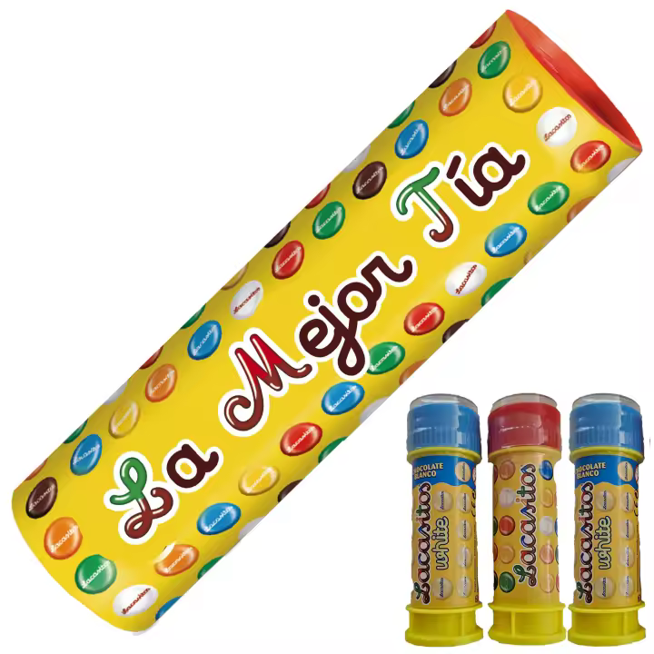 Lacasitos Megatubo 1,5 KG-La mejor tía + 3 POMPEROS LACASITOS - 1
