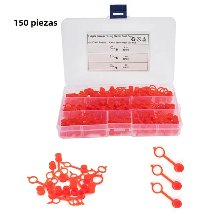 Copa De Aceite De Freno Universal M6/M8/M10 Zerk Fitting Cap Cubierta De Polvo Polietileno 150pcs Para Automóvil - 1