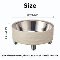 Tazón De Agua Con Ondas Para Mascotas Acero Inoxidable Estilo Moderno Y Sencillo Tazón De Comida Y Agua Para Gatos Interiores Forma Redonda - details 1