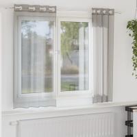 vidaXL Cortinas de gasa con ojales 2 uds en color Amarillo/Arena/Azul real y más | protección solar decorativa para ventanas hogar oficina dormitorio fácil de instalar - details 5