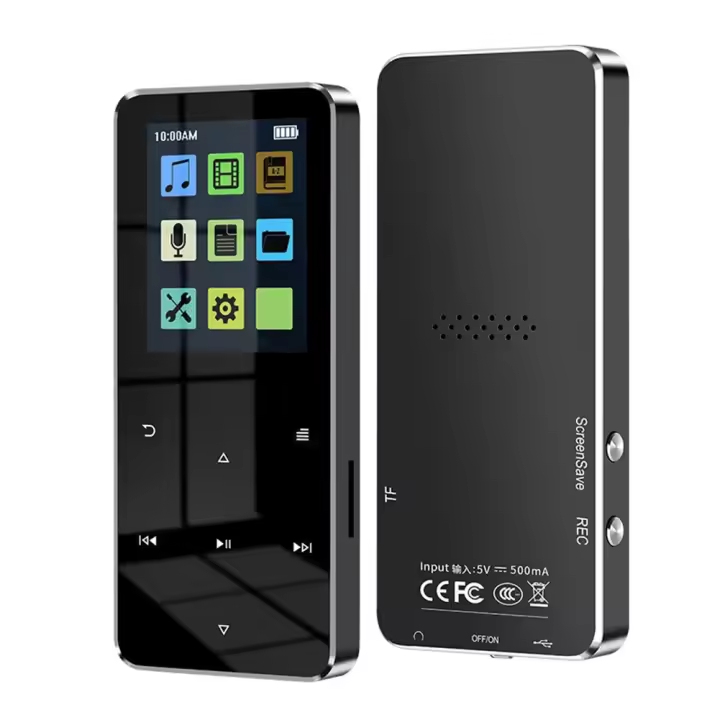 Reproductor De Música MP3 Con Altavoz Bluetooth 5.0 80GB Almacenamiento Externo Soporte APE FLAC MP3 WAV WMA Pantalla Táctil Batería 300mAh FM Radio Lectura De Libros E-Book Alarma Horloge Mundial - 1