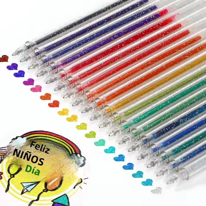 Juego De 12 Rotuladores De Gel Con Inky Glitter Refill De 12 Colores Adecuado Para Adultos Y Niños Dibujo De Libros Y Diarios - 1