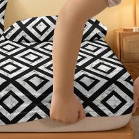 Sábana De Cama Con Patrón Geométrico Negro Y Blanco 1 Pieza Funda De Sábana Con Estampado En Tela De Poliéster 100% Para Dormitorio - details 4