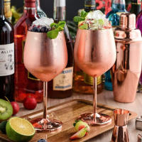 Vaso De Vino De Acero Inoxidable 500ml Creativo Goblet De Coctel Vaso De Champán Para Casa Bar Restaurante - details 3