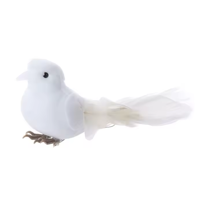 Decoración De Pájaro De Imitación Blanco Para El Hogar Y Jardín Decoración De Boda Y Navidad Pájaro De Amor Y Paz Artificiales Modelo De Pato Simulación - 1