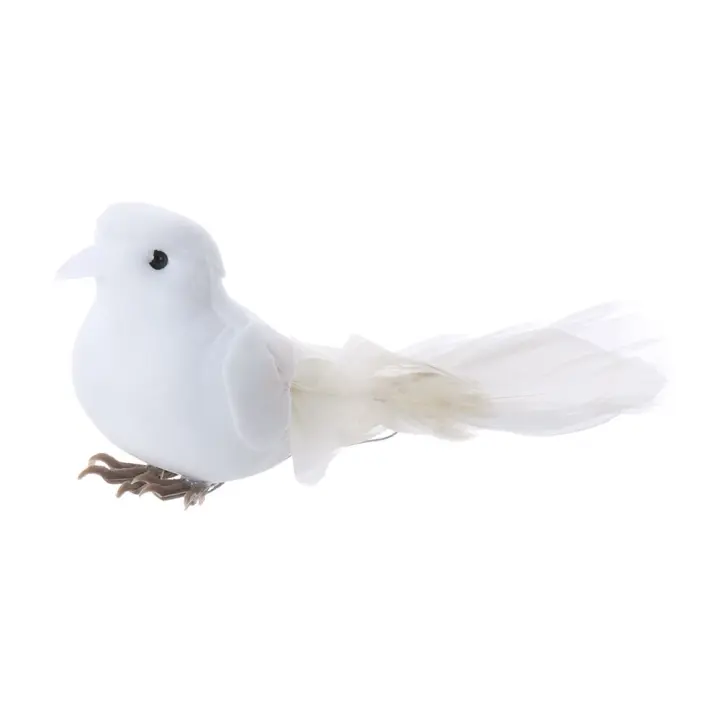 Decoración De Pájaro De Imitación Blanco Para El Hogar Y Jardín Decoración De Boda Y Navidad Pájaro De Amor Y Paz Artificiales Modelo De Pato Simulación - 1