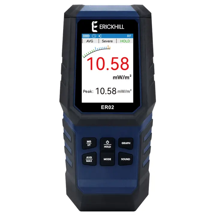 ERICKHILL ER02 Medidor de EMF, Detector de Radiación de Campo Electromagnético de Mano para EF RF MF, Pantalla LCD grande y retroiluminada - 1