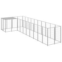 vidaXL Perrera 7,26 m² Acero Casa Jaula Perro Cachorro Recinto Mascota Color Plateado,  Negro, y mas - details 1
