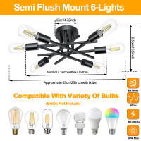 Modern Sputnik Candelabro Lámpara De Techo Semi-Enchufe Con 4/6 Bombillas LED E27 Para Dormitorio Y Sala De Estar Material De Hierro Fuente De Luz LED No Dimmable - details 13