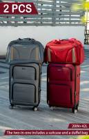 S7 STAR LG57324-LG57327 Maletas Blandas Juego 2 Piezas, Set Maletas Tela 20in con 4 Ruedas Giratorias 360°, Maletas Cabinas de Viaje 2pcs 40L+20in, Bolsa Pack Equipaje de Mano Expandible de Tela Resistente - details 2