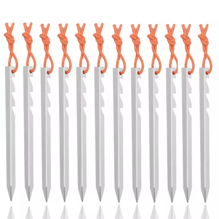 12Pcs Juego De 18cm Aluminio Fuerte Palos De Tenda Para Camping Exterior Accesorios De Viaje Láminas De Tierra Ultraligero - 1
