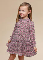 VESTIDO A CUADROS DE NIÑA DE GASA CON PLISADO Y VOLANTE - COLOR ORQUIDEA - MARCA MAYORAL. - details 3