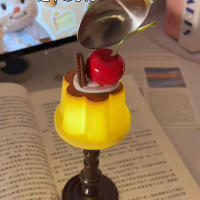 Lámpara De Escritorio LED Kawaii Pudding Luz Nocturna Potenciada Por Baterías Decoración Para Dormitorio Barra Sala Regalo Para Niños - details 1