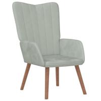 vidaXL Silla de relajación de terciopelo Gris claro, Gris oscuro, Verde oscuro Sillon Dormitorio Sillon Comodos Silla Relax Sillón Sofá - details 2