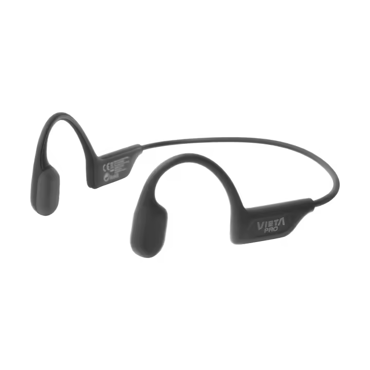 Vieta Pro Bone - Auriculares de conducción ósea deportivos con micro, IPX6 y 8h batería para correr y hacer deporte. Cascos con diseño de oreja abierta con sonido nítido y conexión dual. - 1
