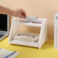 Organizador De Escritorio Blanco Con Dos Niveles Para Almacenamiento Y Exhibición De Suministros De Oficina Y Stationery - details 0