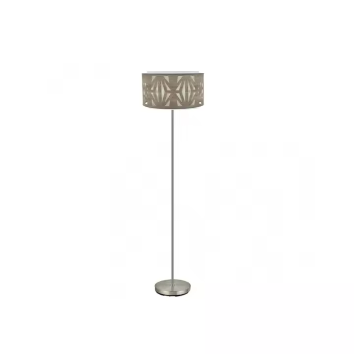 Fabrilamp - Pie Salon Katerina 1xe27 Niquel/madera Gris 162x40x40 Cm - 1