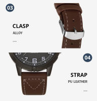 Reloj De Cuarzo Para Hombre Estilo Deportivo Y Retro Con Correa De Cuero Adecuado Para Estudiantes Y Negocios Sin Movimiento Métrico Nueva Moda SYNOKE - details 9