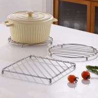Juego De Tapetes Para Vinos De Acero Inoxidable Reforzado Aislante De Calor Para Mesa De Cocina Soporte Para Olla Relleno De Enfriamiento - details 0