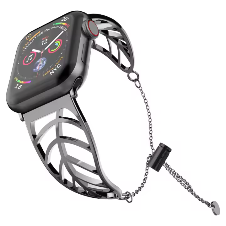 Correa De Acero Inoxidable Compatible Con Apple Watch Para Mujeres Estilo Metalico Versátil Para Modelos De 38mm 40mm 41mm 42mm 44mm 45mm - 1