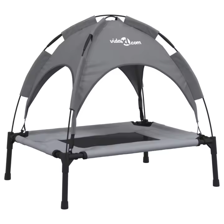 vidaXL Cama para perros con dosel antracita tela oxford y acero Dimensiones 62 x 48 x 61 cm,  76 x 62 x 72 cm,  92 x 77 x 85 cm y mas - 1