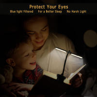 Luz De Lectura LED Dual Con 14 Luces Y Control Táctil De 3 Colores Y 8 Niveles De Brillo Recargable Por USB Luz Nocturna Para Ojos Cuidado Clip En Libro/Mesa Regalo Para Mujer Hombre Niños - details 17