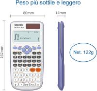 Calculadora científica 417, función 2 líneas, 10 + 2 dígitos, Pantalla escrita, calculadora Solar Ultraligera (OS 991ES Plus) - details 2
