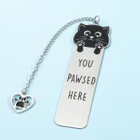 Marcapáginas De Acero Inoxidable Con Diseño Creativo De Gato Y Texto Colorido Regalo Perfecto Para Amantes Del Lectura - details 5