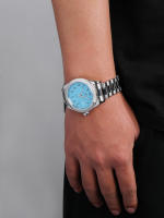 Reloj De Pulsera De Cuarzo Para Hombre 2024 Reloj De Moda De Negocios Casual De Acero Inoxidable Plateado Clásico De Alta Calidad Con Marcadores Arábigos Y Calendario Completo - details 2
