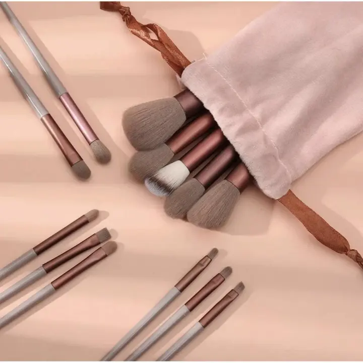Juego de 13 Brochas de Maquillaje para Mujer - Herramienta de Maquillaje de Belleza - Ideal para Rubor, Base, Polvo Cosmético y Mezcla - 1