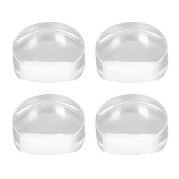 Tope de Puerta transparente, soporte de Puerta acrílico suave para evitar impactos, Tope de Puerta de suelo para dormitorio, oficina, Hotel, 4 Uds. - 1