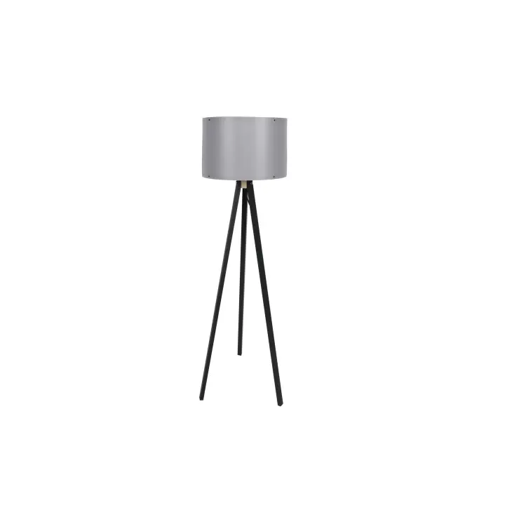 Lámpara de Pie Wellhome con Estructura de MDF en Color Negro y Gris, Pantalla de Polipropileno y Certificado CE - 1