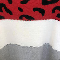 Suéter casual with Cuello Redondo y estampado de Leopardo en bloques de Colores, suéter de DOT Nuevo para mujer de otoño E Invierno, Jersey de Mujer, Camisa with part inferior de manga Largo (GRIs) - details 5
