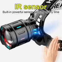 Lámpara Frontal LED Recargable De 800W Con Sensor IR Impermeable Luz De Mano Para Pesca 3500M Tamaño Super Potente 3 Modos - details 5