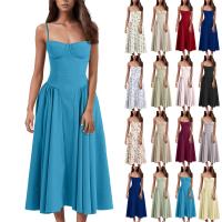 Vestido Midi Elegante Y Delgado Sin Espalda Para Mujer Vestido De Fiesta De Verano Elegante Con Suspensión Sólida Vestidos Para Mujer - details 0