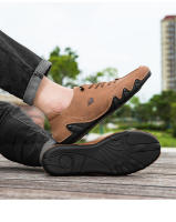 Zapatos De Verano Para Hombre Tamaños Grandes Casual Comodidad Baja Suela Suave Transpirable Deporte Cuero Sintético Bota Plana - details 15