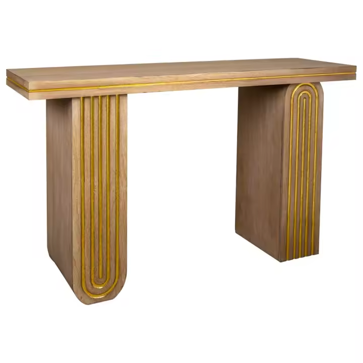Recibidor de madera marrón 140.5x40x81.5 - 1