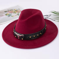 Gorro De Jazz De Lana Estilo Europeo Y Americano Para Hombres Y Mujeres Amantes Del Estilo Nacional Gorro De Pico Plano Con Visera De Cabeza De Vaca - details 6