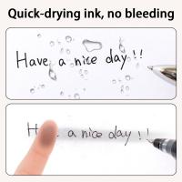 Deli Gel Pens 10 Pcs Rotuladores Retráctiles Tinta Negra Punto Medio 0.5mm Escritura Suave Secado Rápido No Mancha Para Diario - details 1
