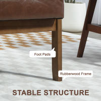 HOMCOM Sofá de 2 Plazas Tapizado en PU Sofá de Salón con Reposabrazos de Madera Respaldo Acolchado Carga Sofá Pequeño para Dormitorio Marrón - details 4