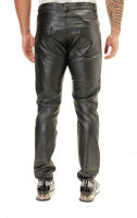 Pantalones Motos Delgados De Cuero Sintético Para Hombre Negro Oro Blanco Primavera Verano Pantalones De Cuero PU Ajustados - details 6