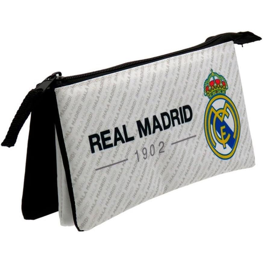 Estuche Portatodo Triple Real Madrid Hala Madrid Blanco
