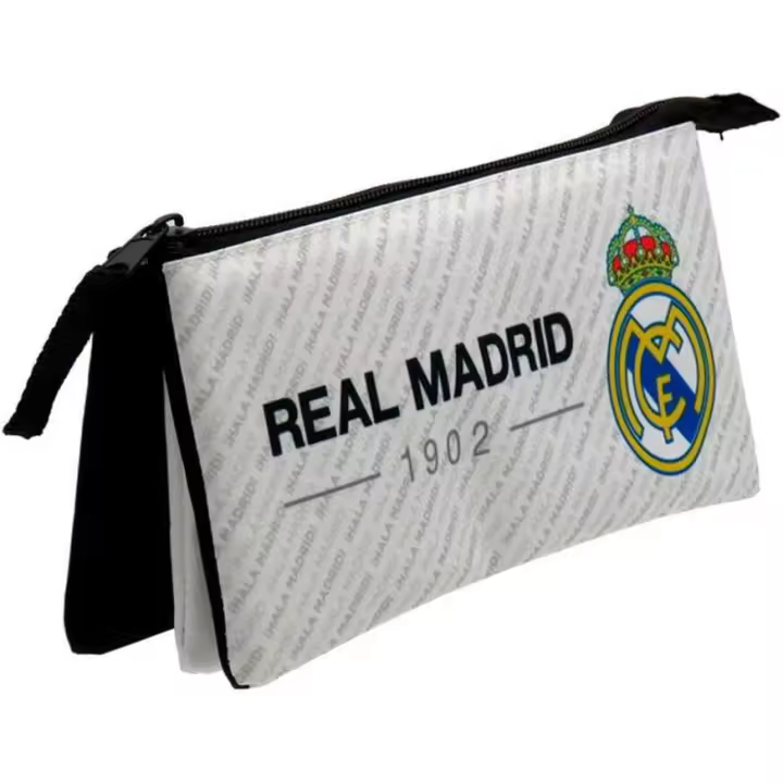 Estuche Portatodo Triple Real Madrid Hala Madrid Blanco - 1