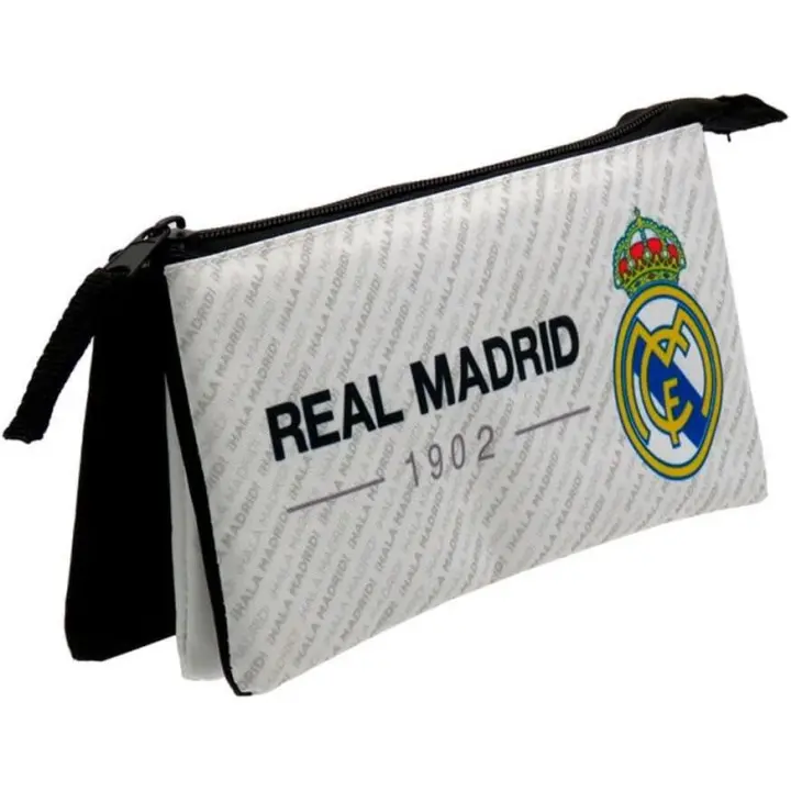 Estuche Portatodo Triple Real Madrid Hala Madrid Blanco - 1