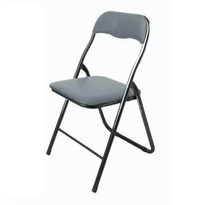 Silla Plegable PVC Asiento Acolchado, comedor, salón, sala de estar, casa, individual, metal - 1